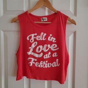 Show me your Mumu 'Fell in love at a festival' graphic cropped tank Size Small